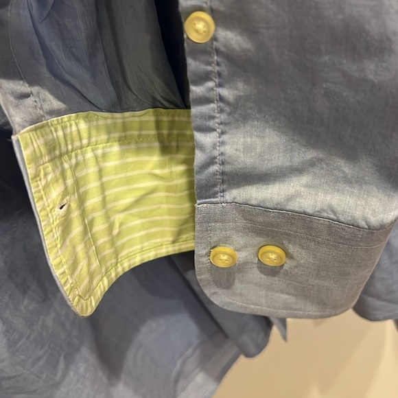 Peter Millar blue front button closure long sleeve with button cuffs size L - Picture 5 of 7